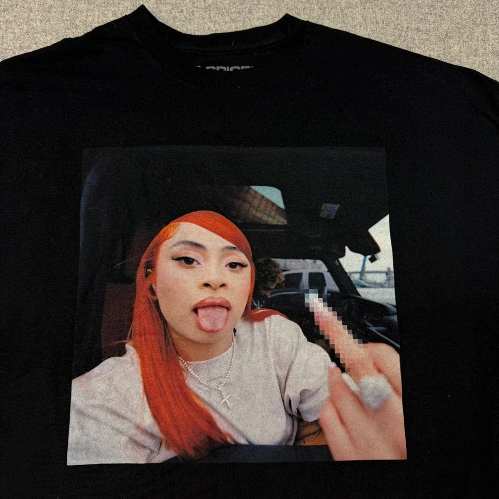 Ice Spice Graphic T-Shirt XXL Black Short Sleeve Cotton Bravado Music Merch Tee